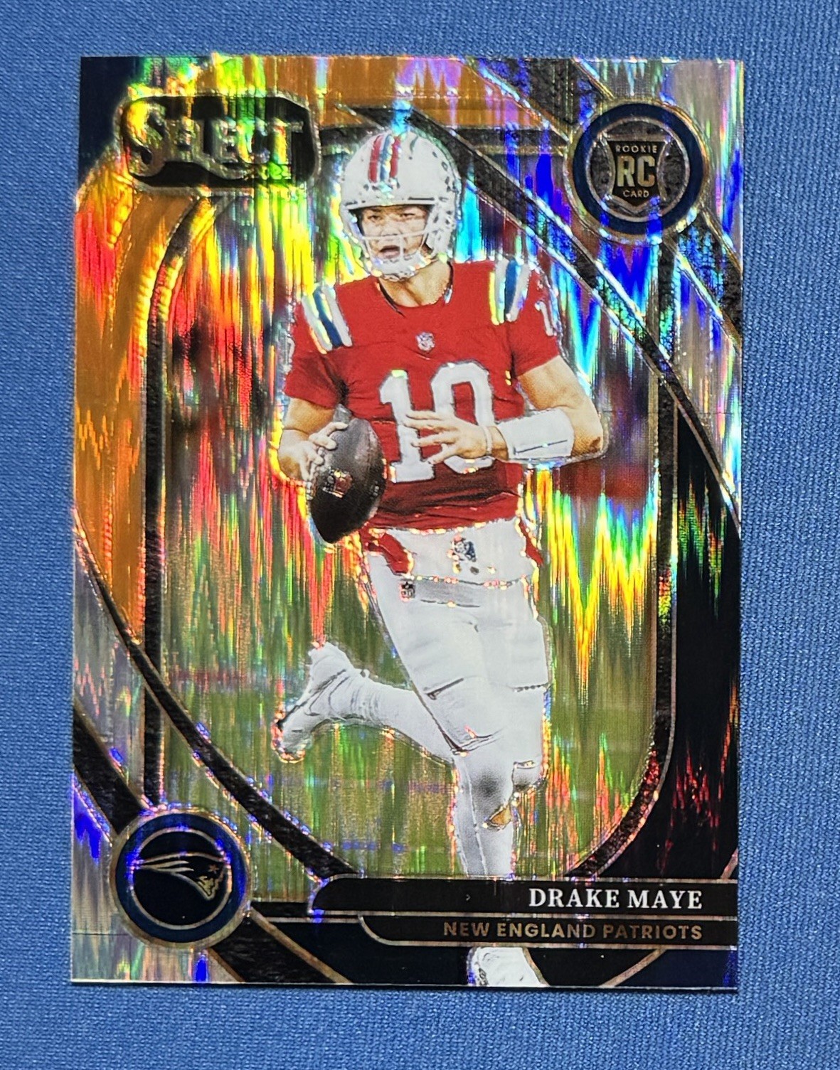 2024 Panini Select Drake Maye Club Level Black & Orange Shock Prizm RC #218