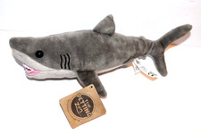 Great White SHARK Plush The Petting zoo stuffed animal 12" Used w tag