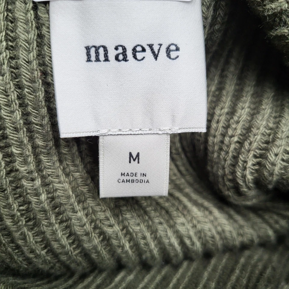 Vestido Maeve Anthropologie Mujer M Oliva Suéter Algodón Lana Manga Larga Foto 3 de 4