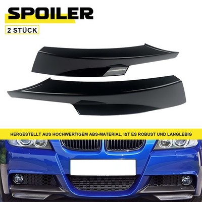 Front Spoiler Ecken Splitter Schwarz Glanz passend für 3er BMW E90 E91 2008-12