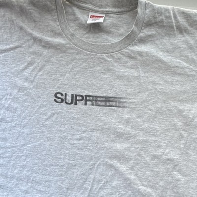 Supreme Men s Gray Blur Logo Jersey Cotton Crew Neck Short Sleeve T-Shirt Size M