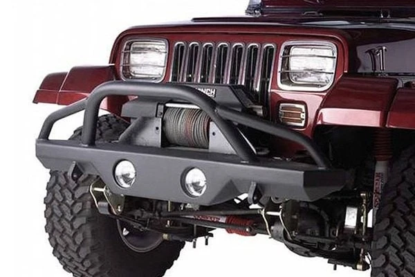 For Jeep Wrangler JK 18 Bumper Recovery Full Width Textured Black Front Winch HD Foto 3 de 4
