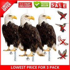 3PCS Eagles Bird Scarer Set Pigeon Deterrent w/ Tape for Home Roof Pond Garden