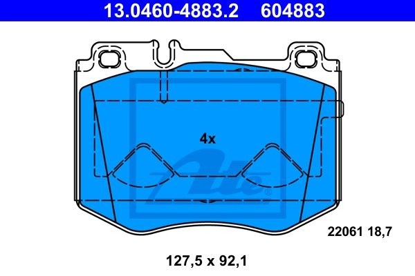 Fits ATE 13.0460-4883.2 Brake Pad Set, disc brake  ⭐UK Stock⭐