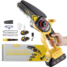 Mini Chainsaw Cordless 6-Inch, 21V Small Chainsaw with 2 Battery Handheld Electr