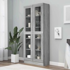 Mobile Vetrina Grigio Sonoma 82,5x30,5x185 Legno truciolato