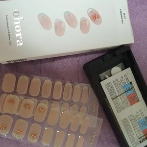 Twinkle Bell Nail Art Stickers - Unused, Light Pink & Silver Glitter