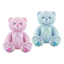 Cute 45cm Plush Teddy Bear with Heart Paws – Pink or Blue – Soft & Cuddly Gift