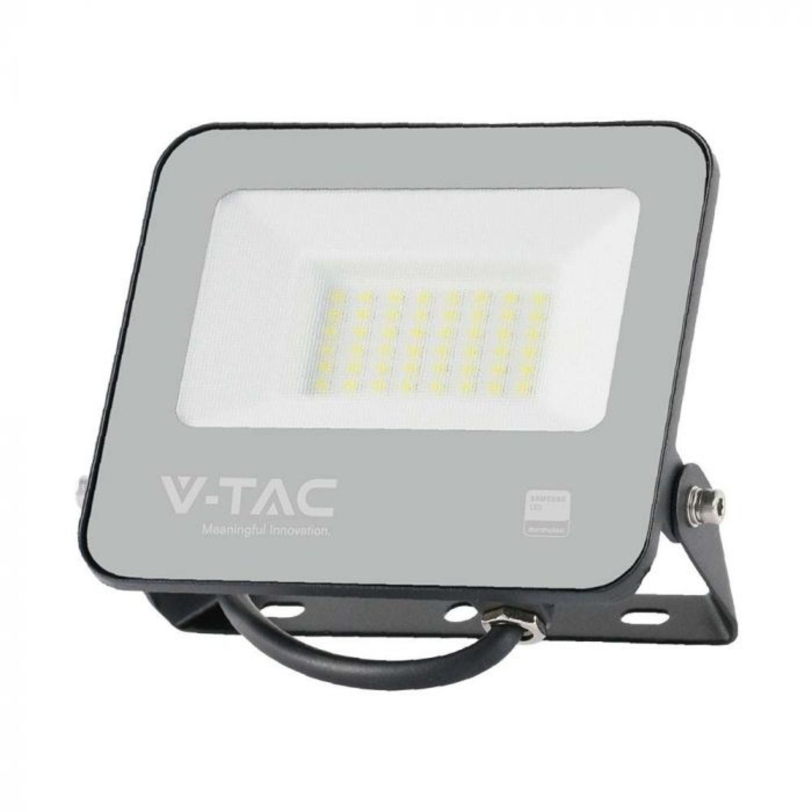 V-Tac Lumi Vt-44033 30W Floodlight Samsung Chip 1M Wire 6500K Black Body Grey