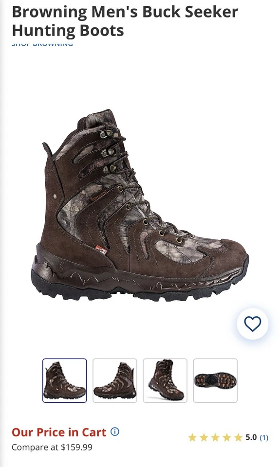 Browning Buck Seeker 8" Boots Mossy Oak Country Men’s Size 11.5 NWT - Image 4 of 4