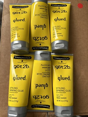 Lot of 6 Got2b Glued Styling Spiking Hair Glue 6oz Water Resistant