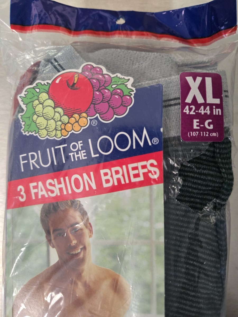 Fruit Of The Loom Fashion Briefs Mens XL Color Stripe 3 Pk