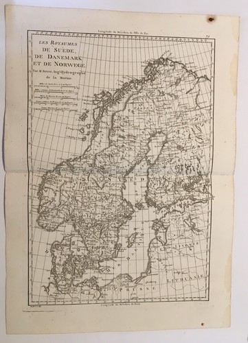 Carte XVIIIéme Norvège, Suède et Danemark; Bonne Rigobert  - Foto 1 di 6
