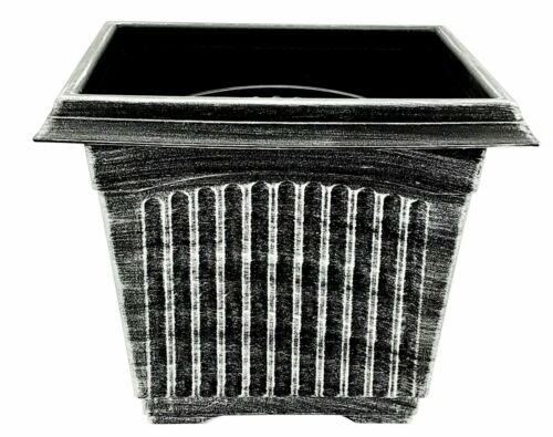Nuevo Cuadrado Jardín Plástico Macetas Flores Sg 26/31/34cm ( Oro/Plata ) - Imagen 11 de 12