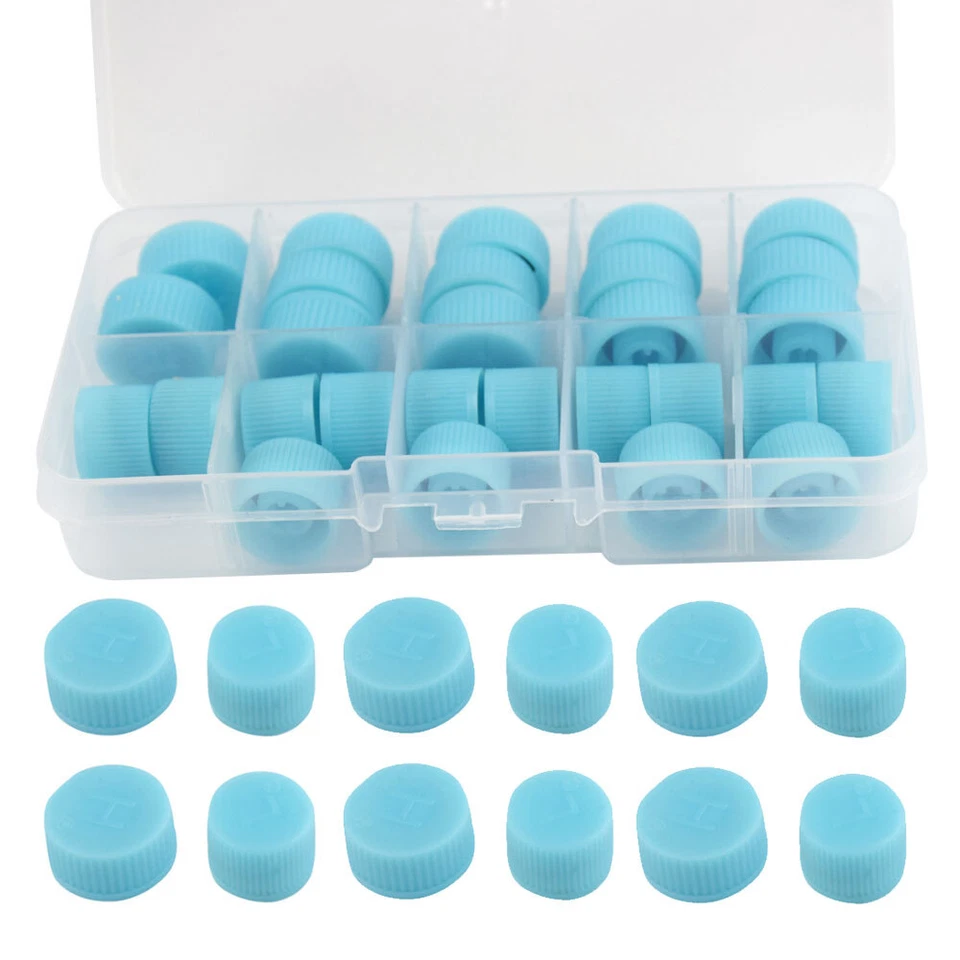 Tapa antipolvo de válvula de carga de aire acondicionado para automóvil 30 un. Tapas de núcleo de puerto de aire acondicionado automático Foto 3 de 4