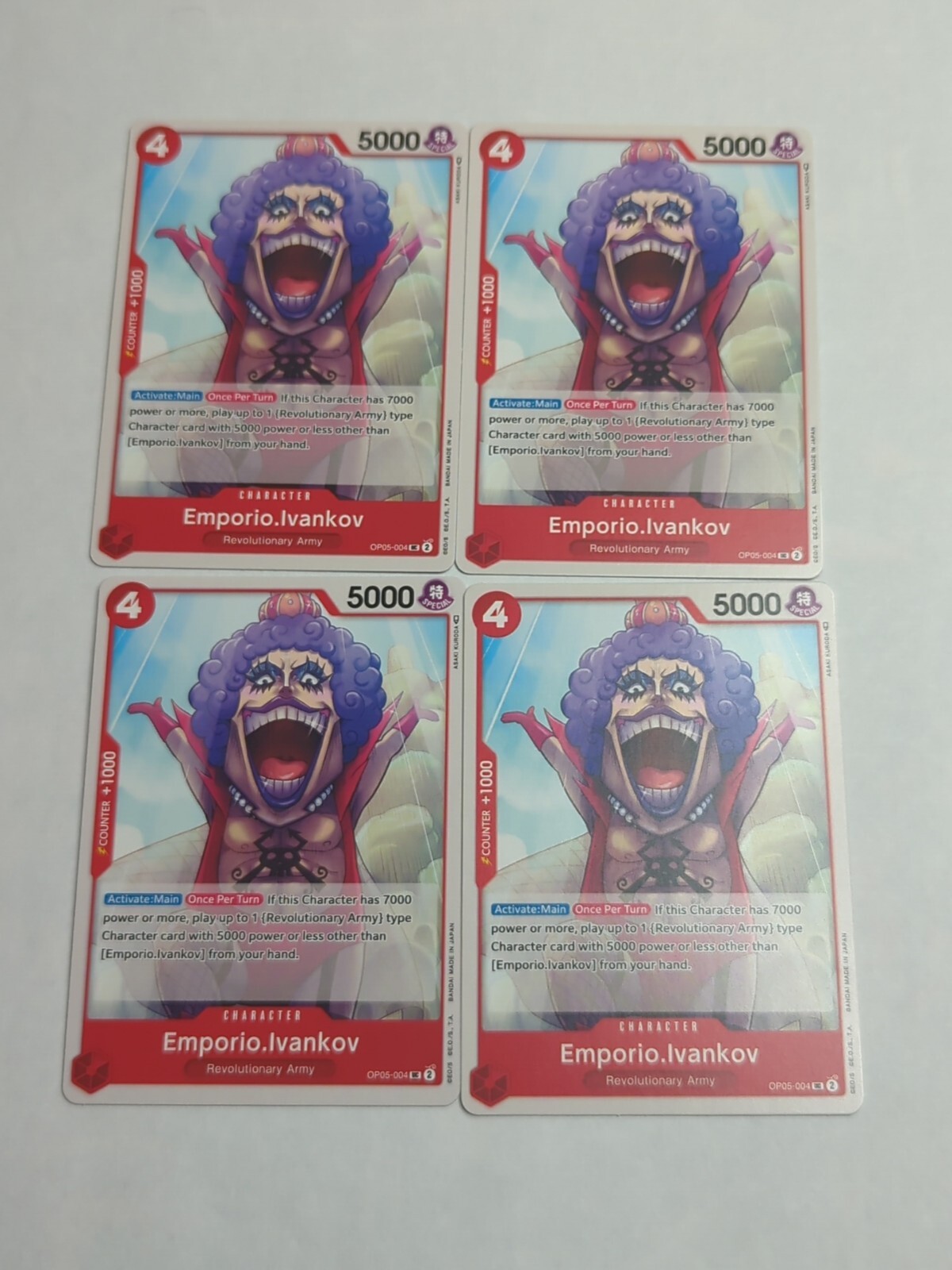One Piece Card Game Emporio.Ivankov OP05-004 Playset x4! 