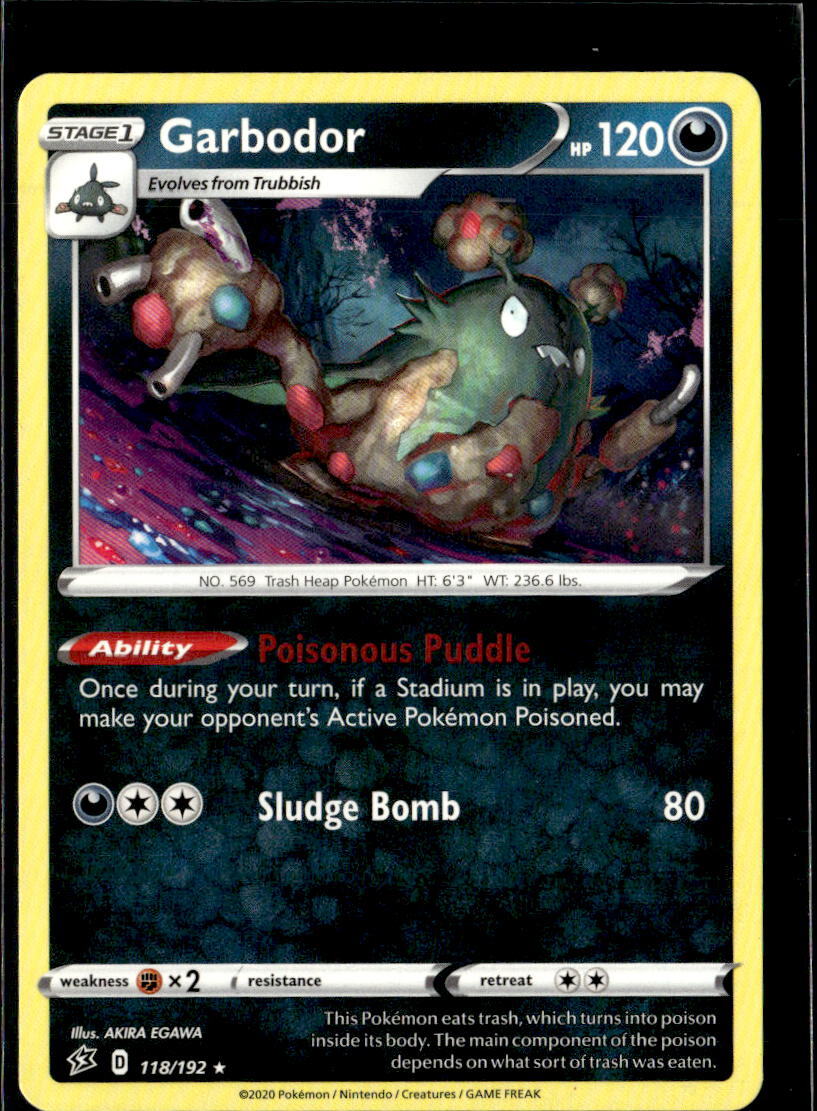 Pokemon Garbodor 118/192 Rebel Clash Non Holo Rare 2 Card Lot