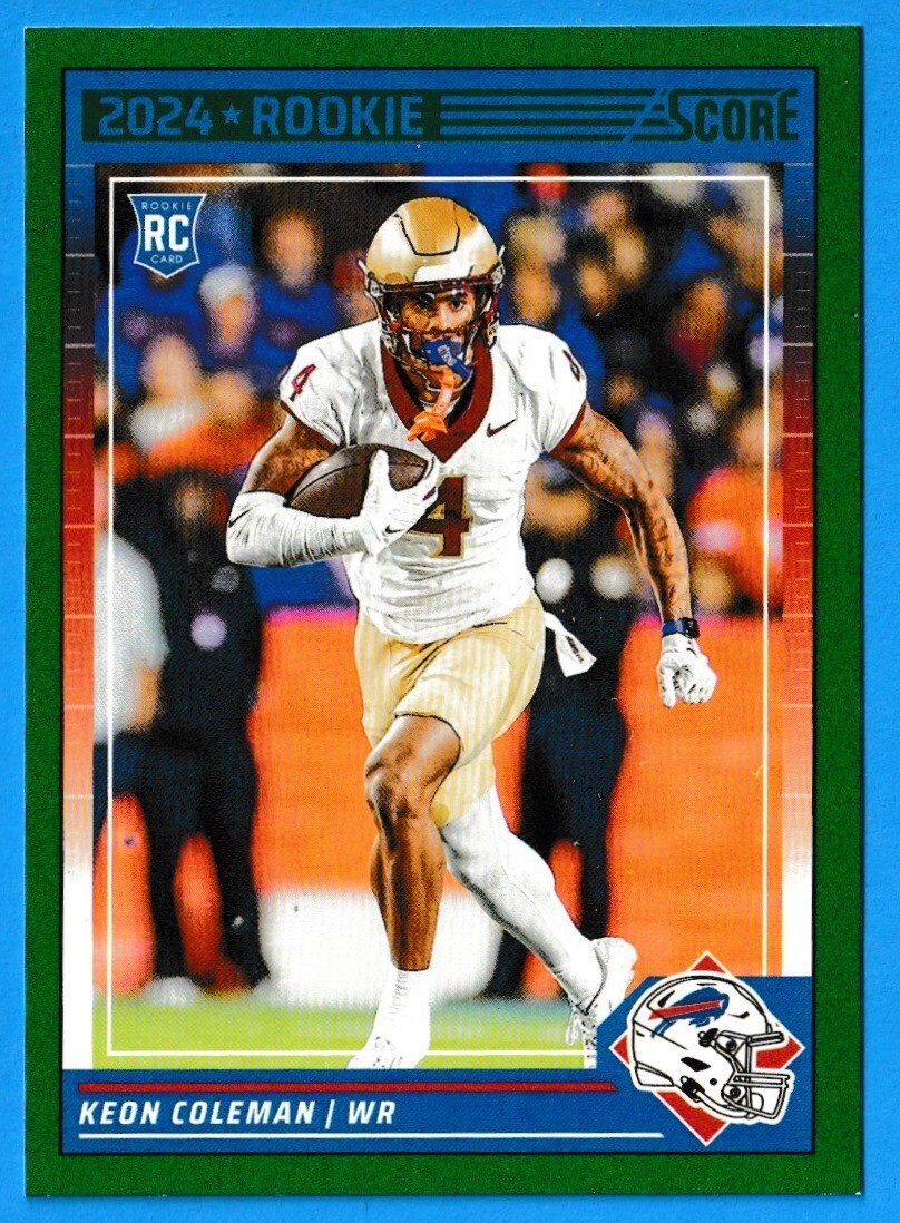 2024 Panini Score Football Green Parallel Keon Coleman RC #337 Buffalo Bills