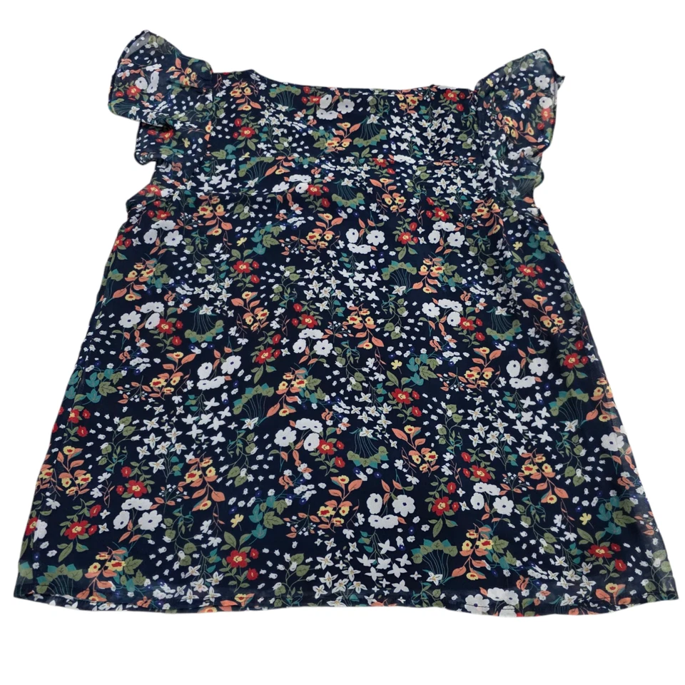 Blusa Top Mujer Allegra K Multicolor M Floral Cuello Cuadrado Volantes Verano Cómoda Foto 2 de 4