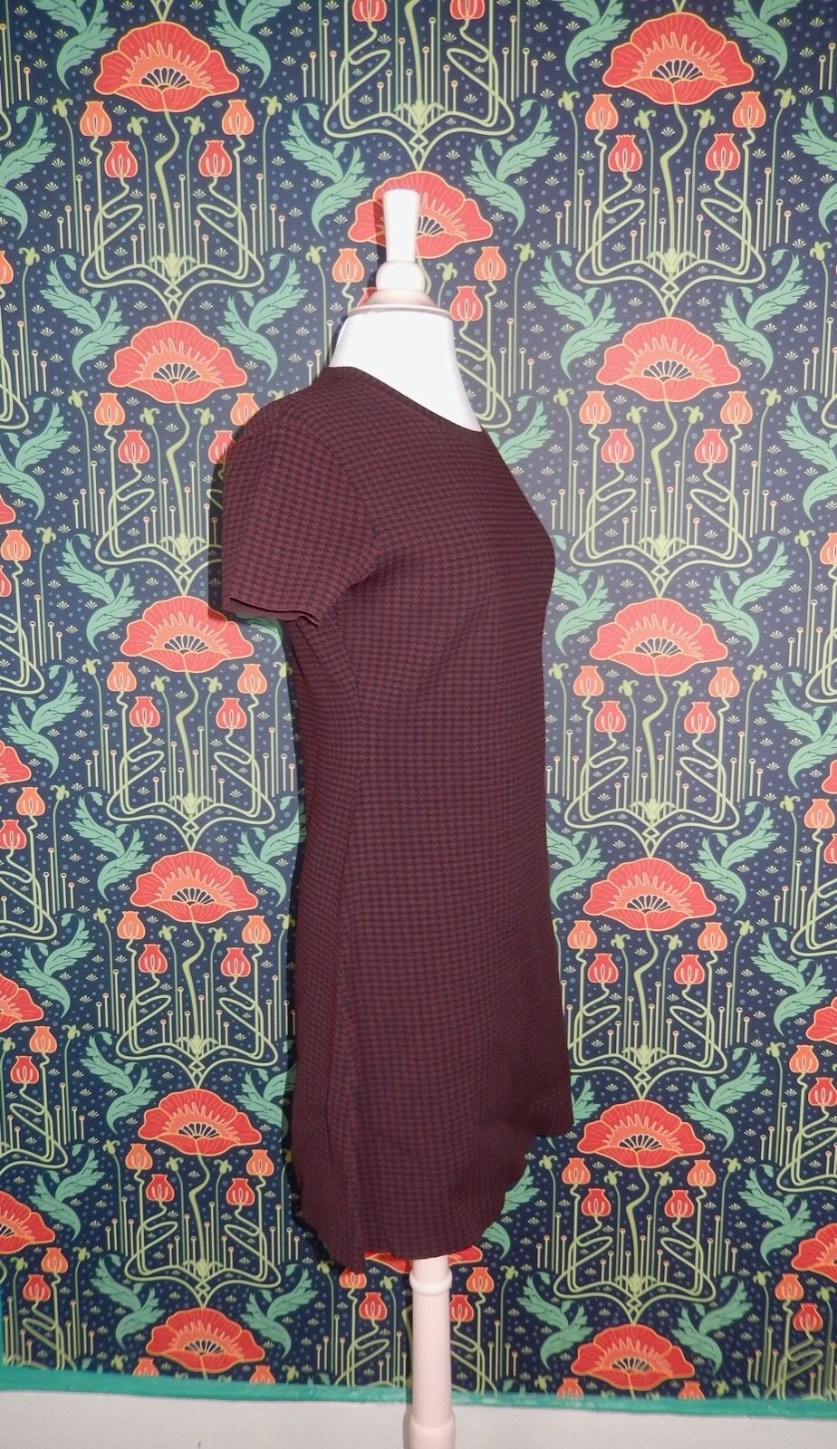 VETEMENTS Abito skater Theory Branteen nero bordeaux maglione pied de poule maglia aderente M