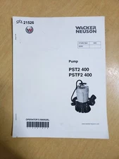 Wacker Neuson PST2 400 PSTF2 400 Submersible Pump Operators Manual