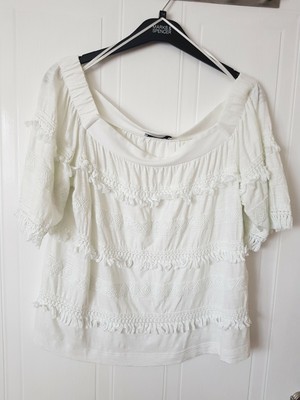 white bardot top size 18
