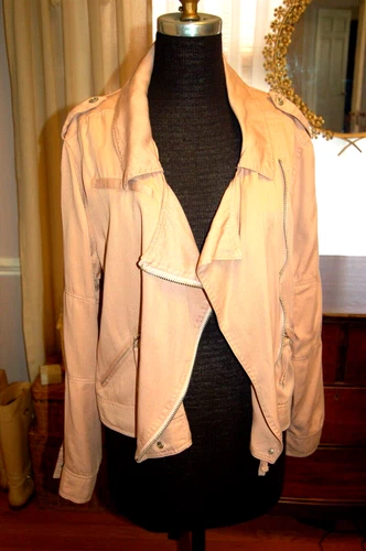 Kensie Moto Style Jacket Sz XL Lightweight Blush Color
