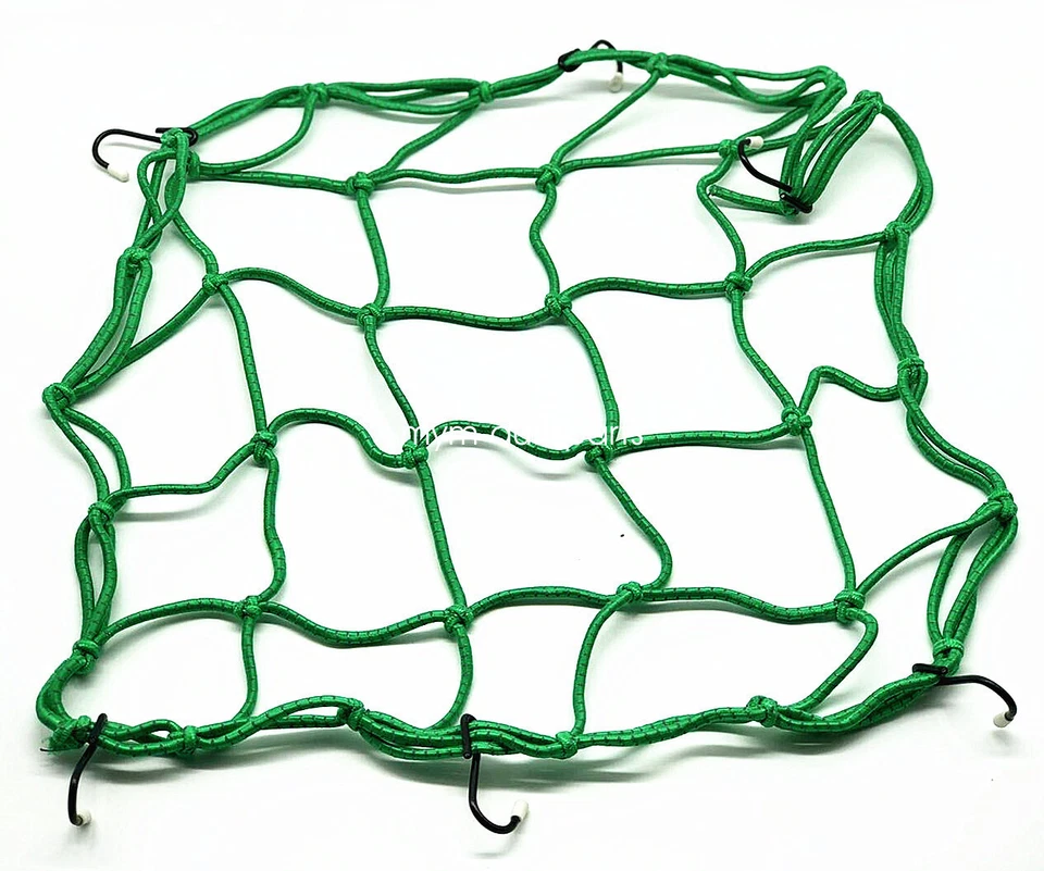 1pcs 6 Hook Green Bungee Cord Cargo Net 40cm x 40cm for Bicycle Motorcycle Foto 3 de 4