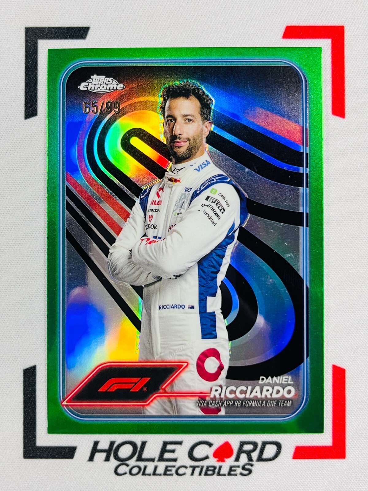 DANIEL RICCIARDO 2024 Topps Chrome Formula 1 F1 #18 Green Refractor 65/99
