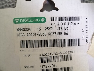 500 Stück Draloric SMM020425K2BFS 25,2K 0,1 % 0204 SMD Widerstand  