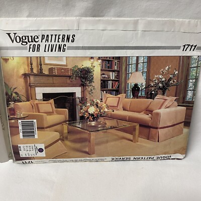 Vogue Patterns For Living Pattern #1711 Home Decorating Uncut Furniture Slip Cov