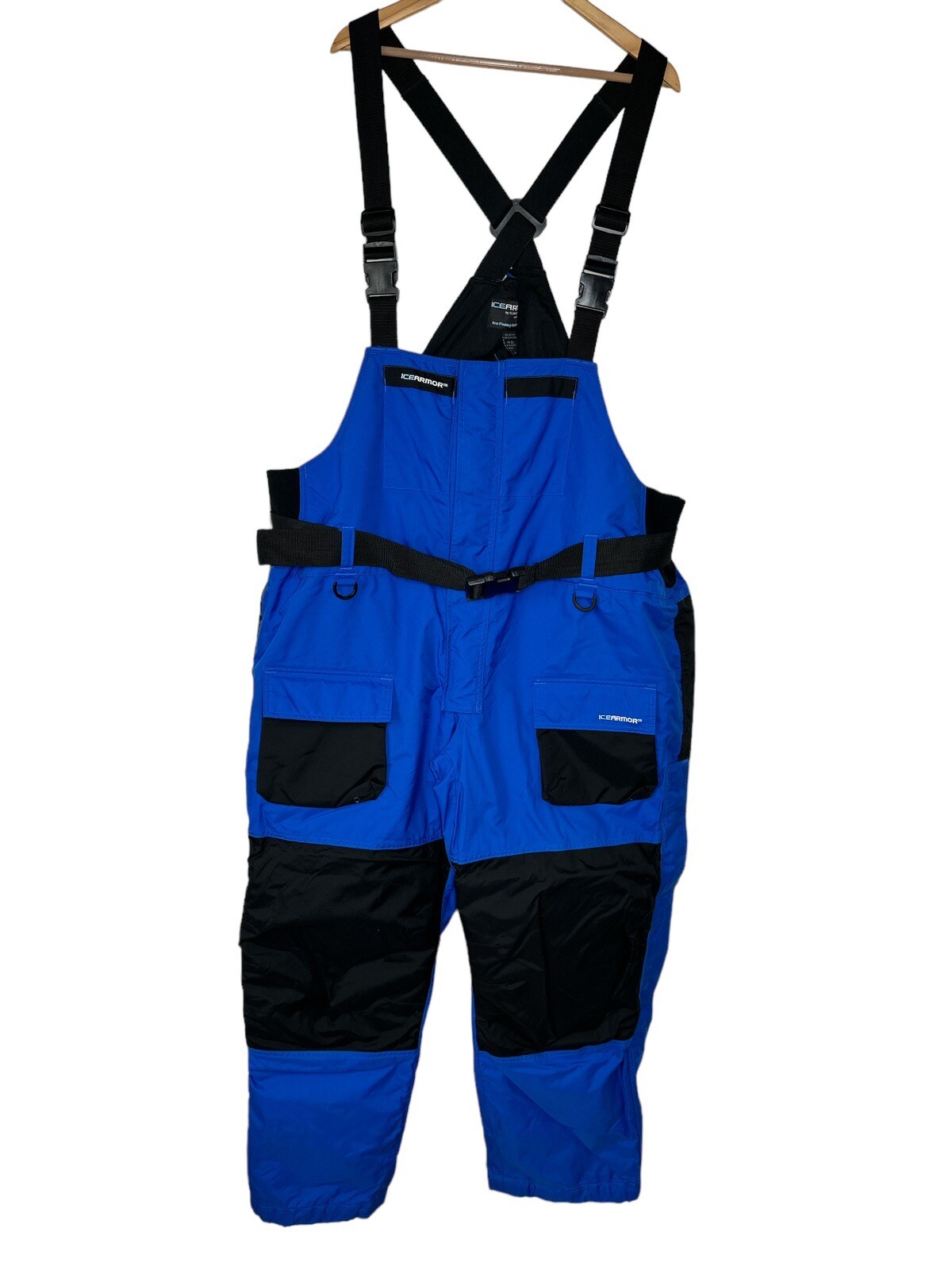 Ice Armor By Clam Snow Bibs Blue Black Winter Snow Ice Fishing Bibs