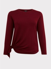 Torrid Asymmetrical terry active Sweatshirt Sweater Burgundy Red 2X 18 20 47195