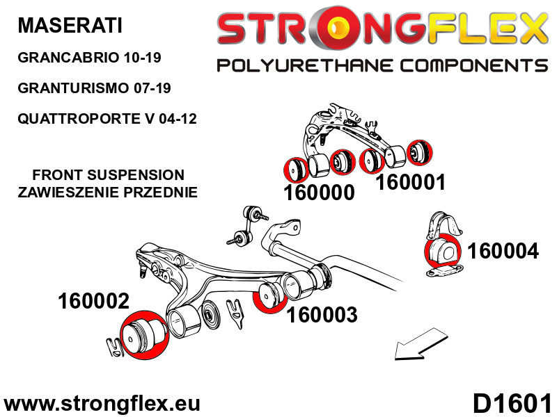 PU Full Suspension Bushing Kit 166101B fits Maserati Granturismo / Quattroporte