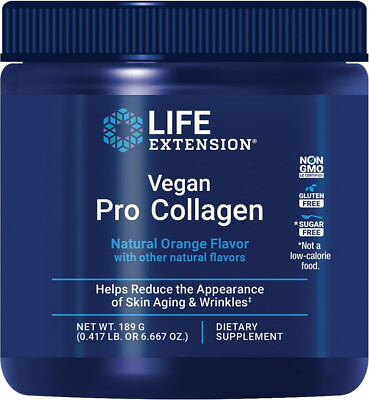 Life Extension Vegan Pro Collagen gluten-free, non-GMO,vegan, (EXP.07/2026)