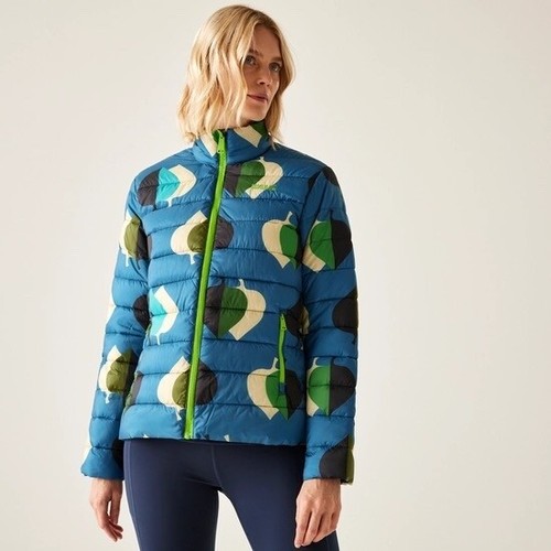 Orla Kiely regatta printed baffled jacket Coat - Elm leaves teal size 14 - Bild 6 von 6