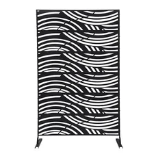 3.7Ft 6Ft Tall Patio Metal Privacy Fence 6x Panel Outdoor Privacy Screens Panels