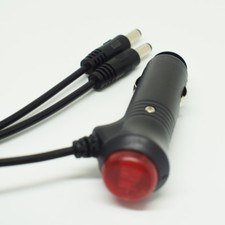 1pc 1.8M Red "Push ON" Button Car Cigarette Plug to Dual DC 5.5x2.1mm Male Cable