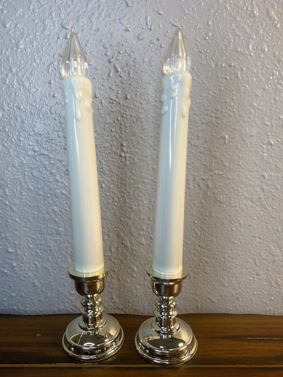 Vintage Christmas Plastic Window Candles Wax Drip Battery Operated Holiday Decor
