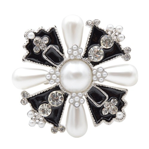 Broche Oréna 'Rosace' En Alliage Doré Et Émail - État Comme Neuf - Bijou Fantaisie