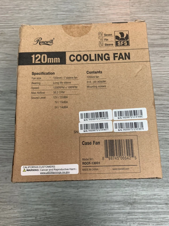 Rosewill SFS 120mm Cooling Fans, Set of 4 - Image 2 of 4