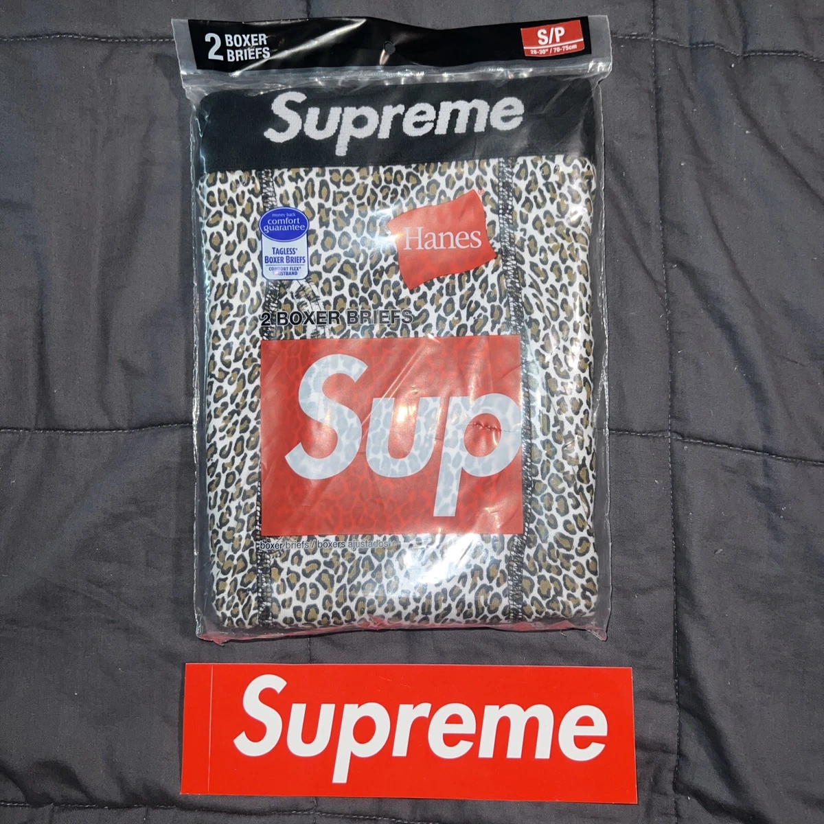 Supreme Hanes Leopard Boxer Briefs Size S 2 Pack Small S P 100