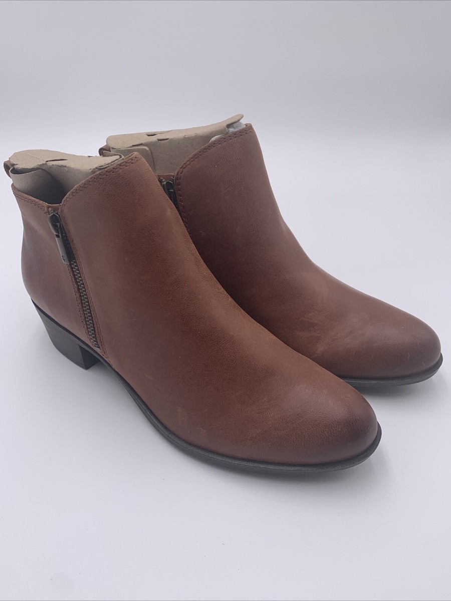 Lucky Brand Women's Basel Ankle Bootie Leather Boots Toffee Size 11