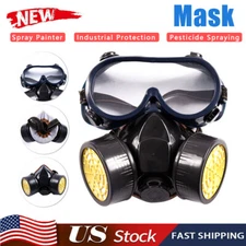 Respirator Gas Face Mask Safety Chemical Dustproof Filter Military Eye Goggle
