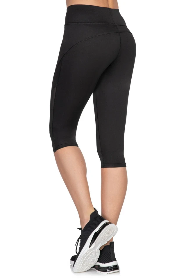 Mujer Cintura Alta Capri Leggings Correr Yoga Deportes Entrenamiento 3/4 Pantalones HL59 Foto 4 de 4