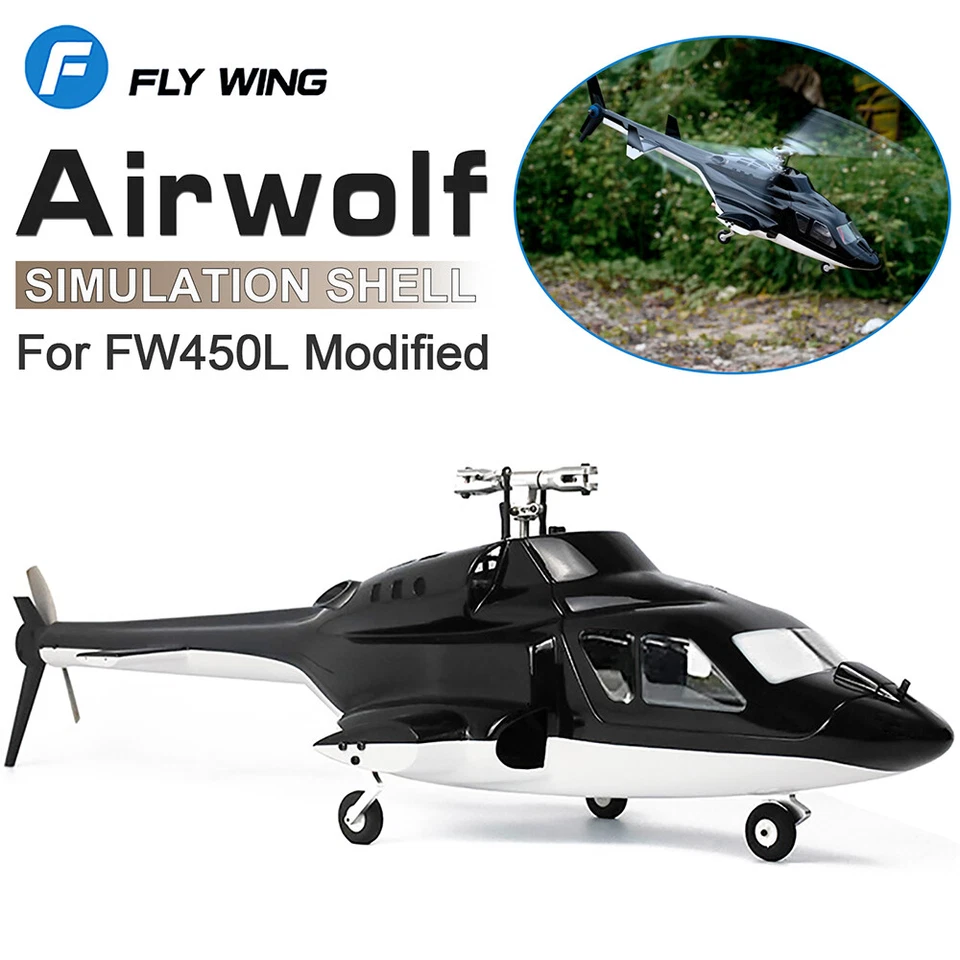 Fly Wing FW450L Airwolf Helicopter Fuselage Shell V2 V2.5 V3 Simulation RC Parts - Image 3 of 4