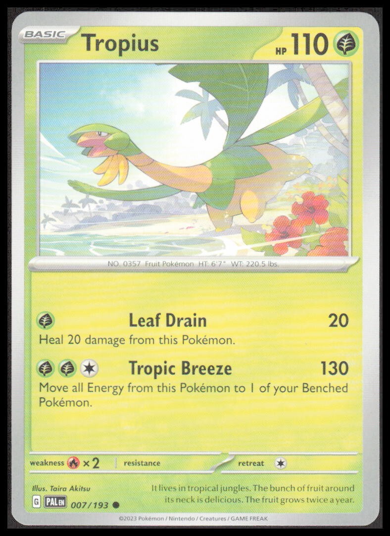 Tropius 7/193 SV02: Paldea Evolved Pokemon TCG Card CB-1-1-C-18