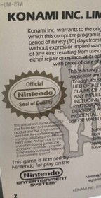 Bayou Billy Notice USA ( Nintendo Nes )