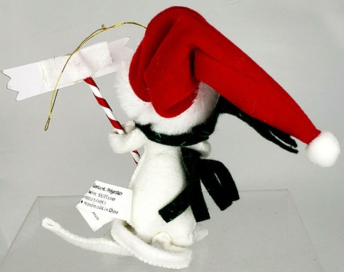 2004 Annalee Doll Mouse Holding North Pole Sign Ornament 6” Posable - Picture 3 of 4