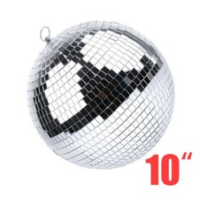 10" Large Mirror Glass Disco Ball Dance Home Party Bands Club Stage Light Effect